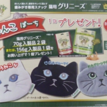 猫用グリニーズ　お買い上げで　にゃんこポーチ　プレゼント！