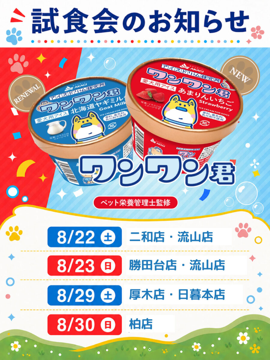 愛犬のわんにゃんアイス試食会！